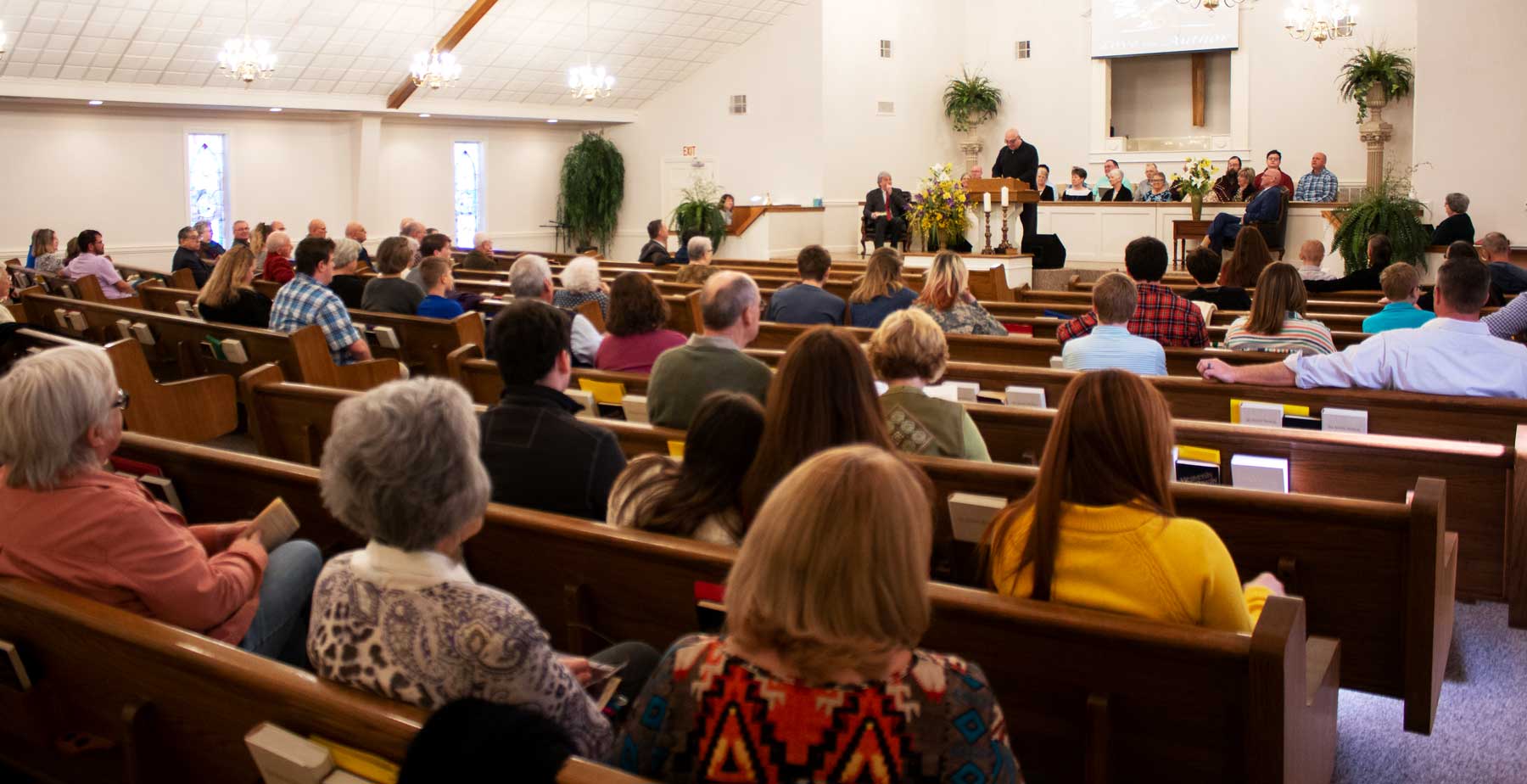 Sunday worship in the sanctuary